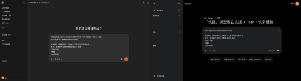 ChatGPT/Gemini 開啟新的對話串 > 輸入提示詞 -Aiworks
