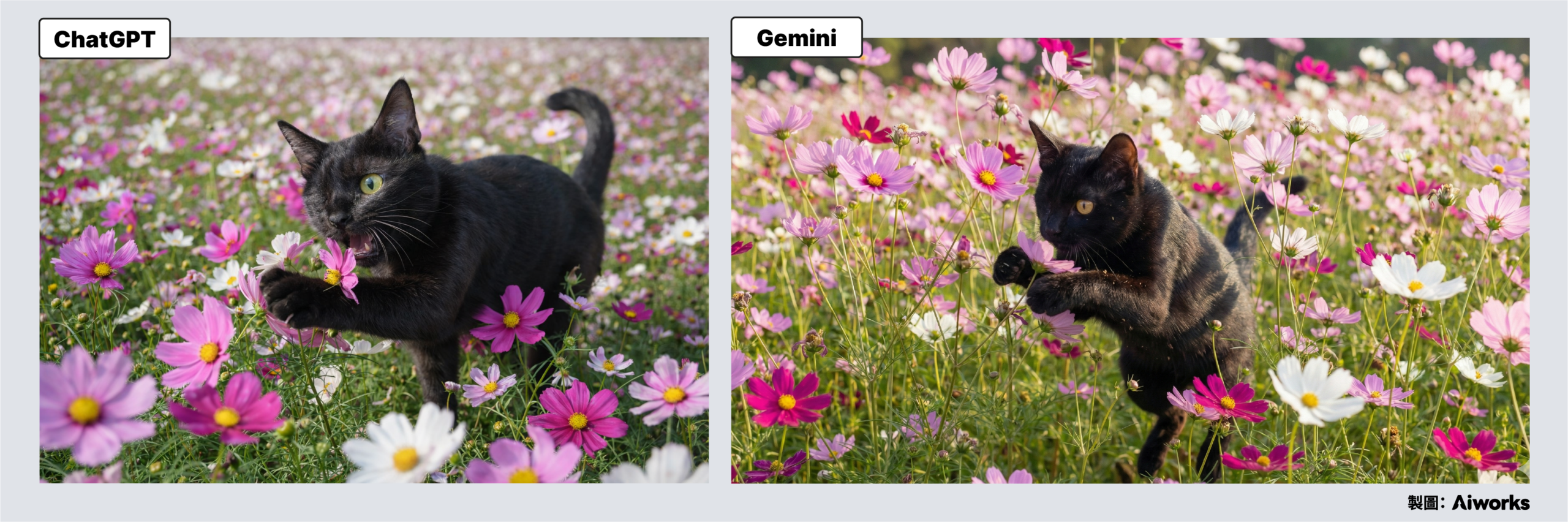 貓咪茂茂 在波斯菊花田中 生成結果 -Aiworks