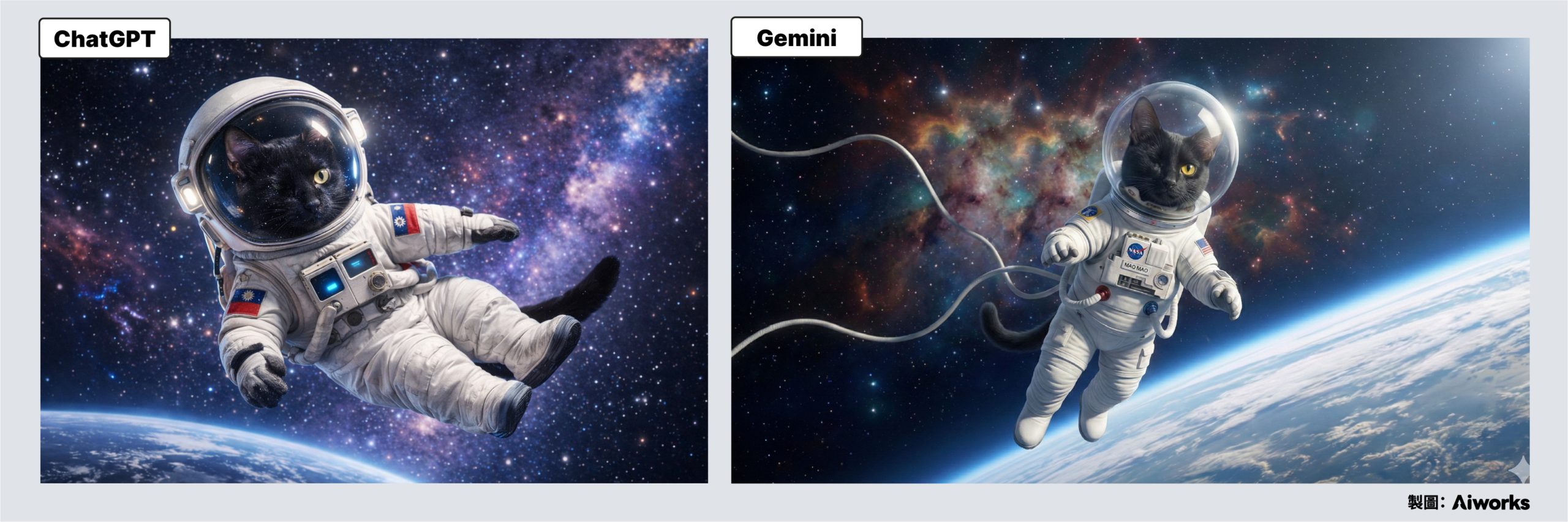 貓咪茂茂 在太空中漂流 生成結果 -Aiworks